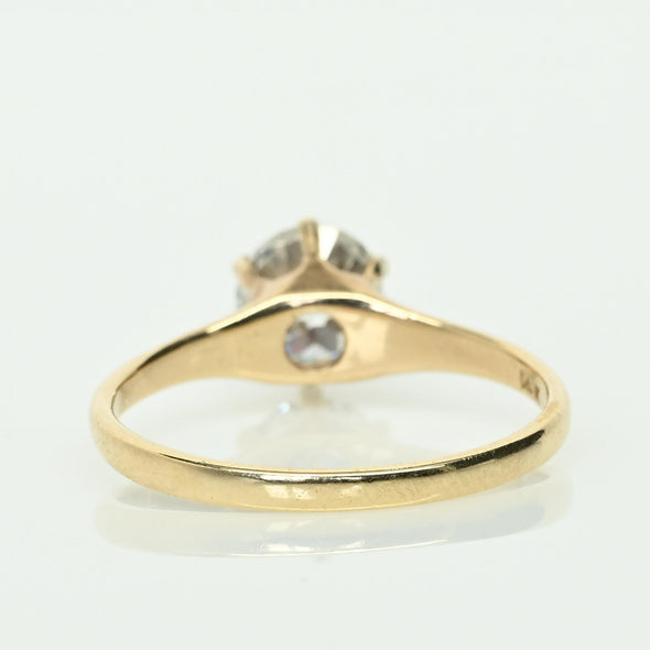 Antique 1.26 G VS Old European Cut Diamond Yellow Gold Solitaire Engagement Ring