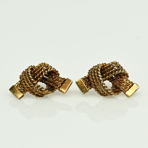 Tiffany Co. Vintage Love Knot 14K Yellow Gold Stud Earrings