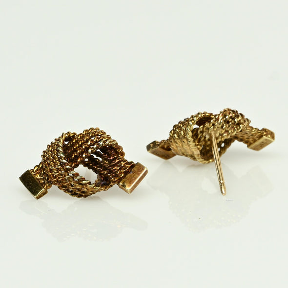 Tiffany Co. Vintage Love Knot 14K Yellow Gold Stud Earrings
