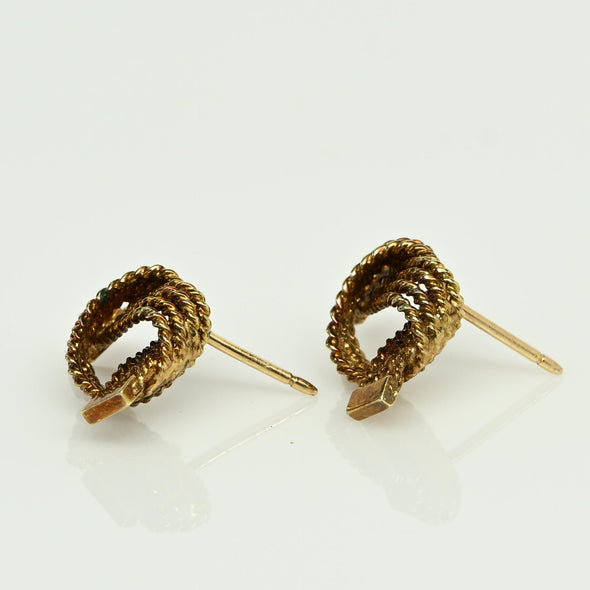 Tiffany Co. Vintage Love Knot 14K Yellow Gold Stud Earrings