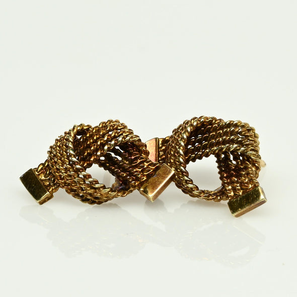 Tiffany Co. Vintage Love Knot 14K Yellow Gold Stud Earrings