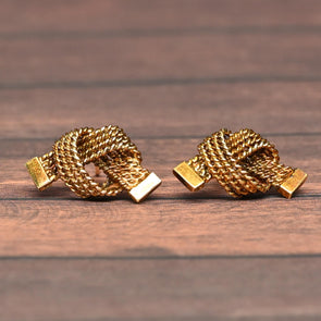 Tiffany Co. Vintage Love Knot 14K Yellow Gold Stud Earrings