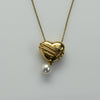 Vintage Tiffany & Co. Cupid's Arrow Puff Heart Pearl 18k Gold Necklace 1994