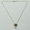 Vintage Tiffany & Co. Cupid's Arrow Puff Heart Pearl 18k Gold Necklace 1994