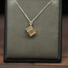 Tiffany Co. Atlas Cube Roman Numeral 925 Sterling Silver Necklace