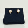 Rose' Luster Cultured Pearl and Blue Sapphire 14k Gold Stud Earrings
