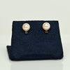 Rose' Luster Cultured Pearl and Blue Sapphire 14k Gold Stud Earrings