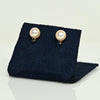 Rose' Luster Cultured Pearl and Blue Sapphire 14k Gold Stud Earrings