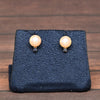 Rose' Luster Cultured Pearl and Blue Sapphire 14k Gold Stud Earrings