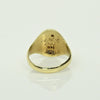 Vintage Signet E M J Blue Enamel 14k Yellow Gold Ring Dated 1941