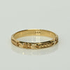 Vintage Orange Blossom Pattern Wedding Band 14k Yellow Gold Ring