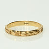 Vintage Orange Blossom Pattern Wedding Band 14k Yellow Gold Ring