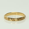 Vintage Orange Blossom Pattern Wedding Band 14k Yellow Gold Ring