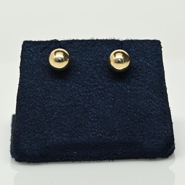 7mm 14K Yellow Gold Ball Stud Earrings