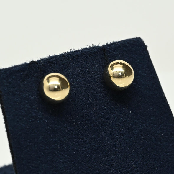 7mm 14K Yellow Gold Ball Stud Earrings