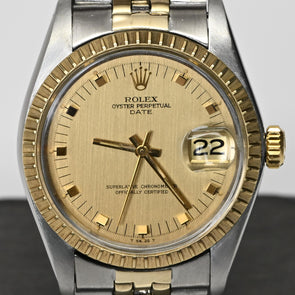 Rolex Date 1505 Champagne Dial Steel and 14K Gold Vintage Automatic Watch 1978