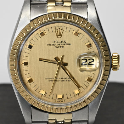 Rolex Date 1505 Champagne Dial Steel and 14K Gold Vintage Automatic Watch 1978
