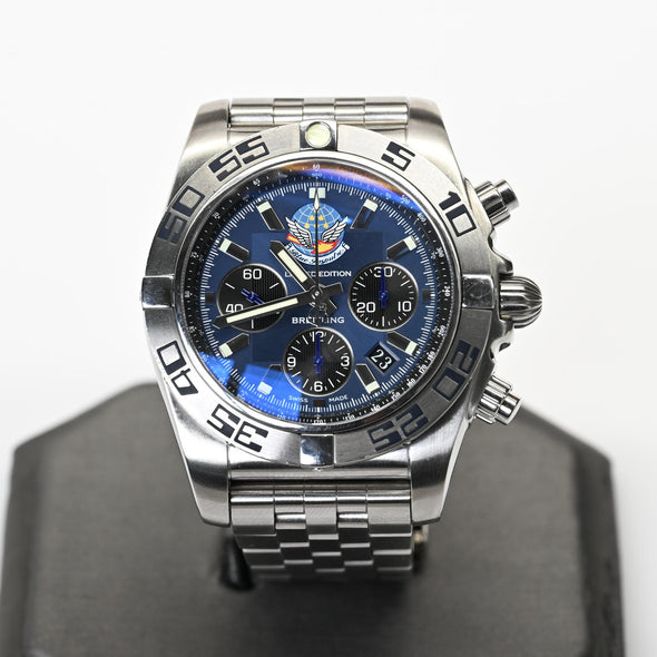 Breitling Chronomat 44 AB01107E Blue Impulse Japanese Limited Edition Watch