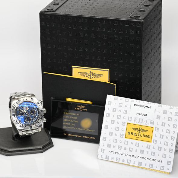 Breitling Chronomat 44 AB01107E Blue Impulse Japanese Limited Edition Watch