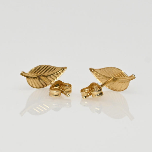 Gold Leaf 14k Stud Earrings