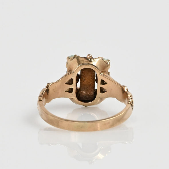 Victorian Opal & Seed Pearl Gold Ring
