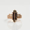 Victorian Garnet & Seed Pearl Yellow Gold Ring "Jane" Dated 1886