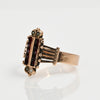 Victorian Garnet & Seed Pearl Yellow Gold Ring "Jane" Dated 1886