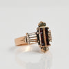 Victorian Garnet & Seed Pearl Yellow Gold Ring "Jane" Dated 1886