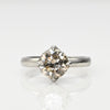 Art Deco 1.68ct Old European Cut Light Brown Diamond Platinum Solitaire Ring