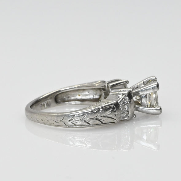 1.83ctw Princess Cut Diamond Platinum Engagement Ring w IGI