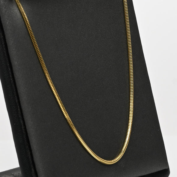 18k Yellow Gold 22" Snake Chain Italian Necklace