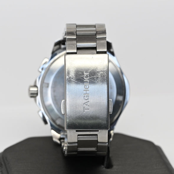 TAG Heuer CAN1010 Aquaracer Quartz Chronograph Stainless Black Watch Full Set