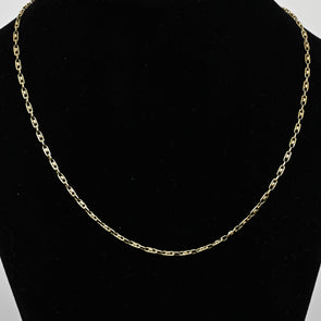 Vintage Fancy Elongated Link 18k Yellow Gold Necklace