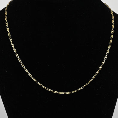 Vintage Fancy Elongated Link 18k Yellow Gold Necklace