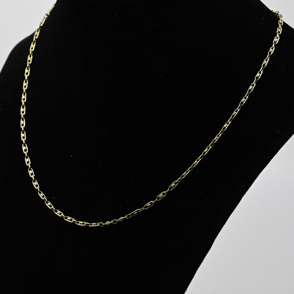 Vintage Fancy Elongated Link 18k Yellow Gold Necklace