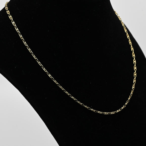 Vintage Fancy Elongated Link 18k Yellow Gold Necklace
