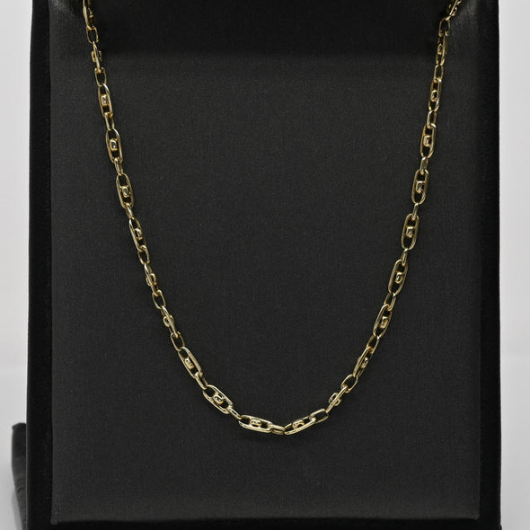 Vintage Fancy Elongated Link 18k Yellow Gold Necklace