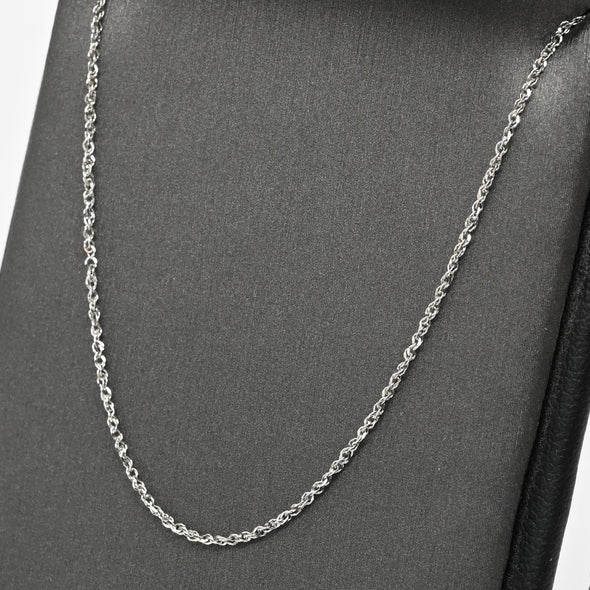 Rope Link 18" 14k White Gold Chain Necklace