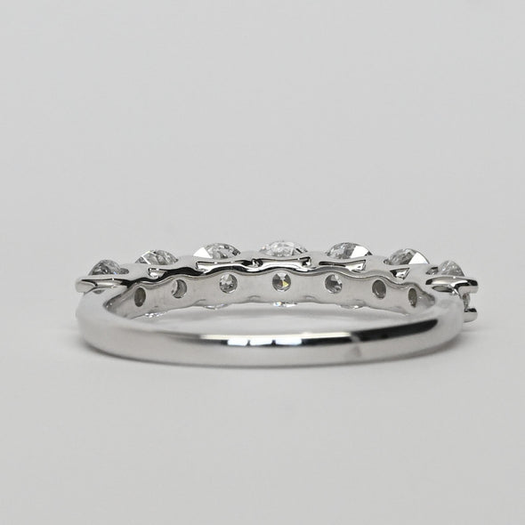 New 1.10ctw Round Diamond 7 Stone EF VS Lab Grown 14k White Gold Ring w IGI
