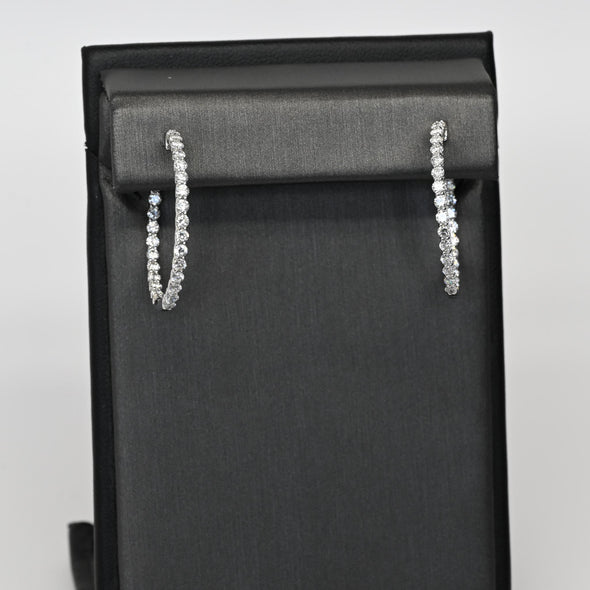 New 2.05ctw Diamond F VS Lab Grown IGI 14k White Gold Inside Out Hoop Earrings