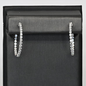 New 2.05ctw Diamond F VS Lab Grown IGI 14k White Gold Inside Out Hoop Earrings