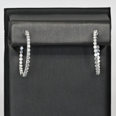 New 2.05ctw Diamond F VS Lab Grown IGI 14k White Gold Inside Out Hoop Earrings