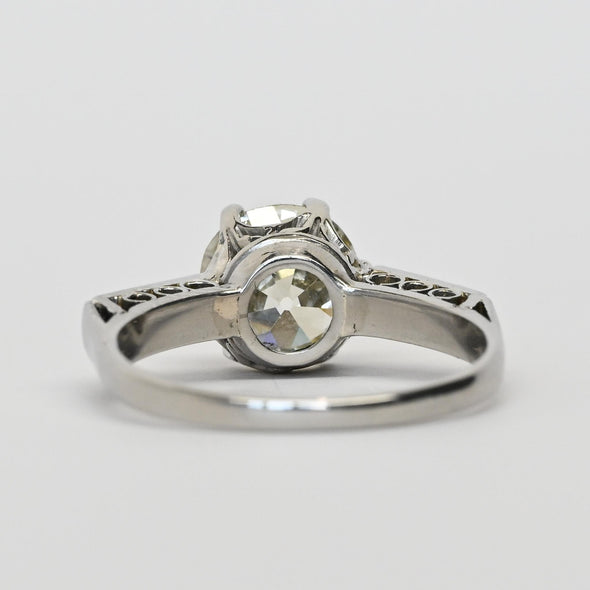 Art Deco 1.91ctw Old European Cut Diamond Platinum Engagement Ring w GIA