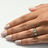 Art Deco Old European Diamond Blue Sapphire Tri 20K White Gold Engagement Ring