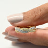 Diamond White Yellow 14k Gold Twist Braided Band
