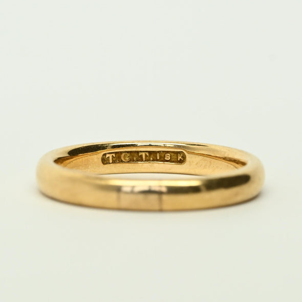 Antique 18k Yellow Gold Comfort Fit 3.25mm Band Wedding Ring