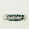 0.50ctw White & Blue Diamond 14k White Gold Band