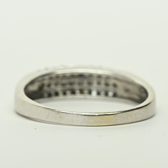 0.50ctw White & Blue Diamond 14k White Gold Band