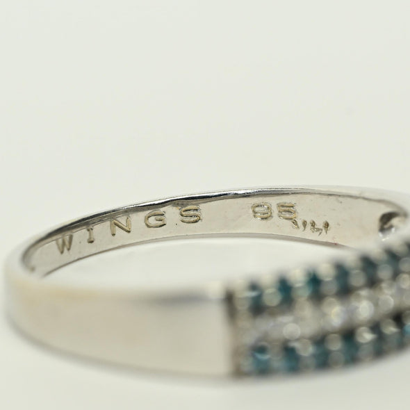 0.50ctw White & Blue Diamond 14k White Gold Band