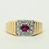 Ruby & Diamond 14k Gold Men's Ring